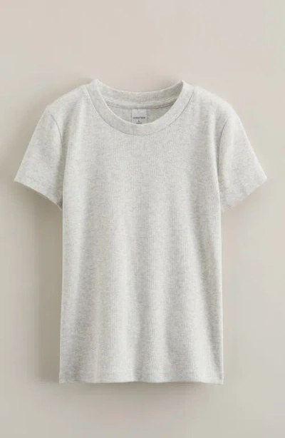 Nordstrom Kids' Rib Short Sleeve Shirt In Gray