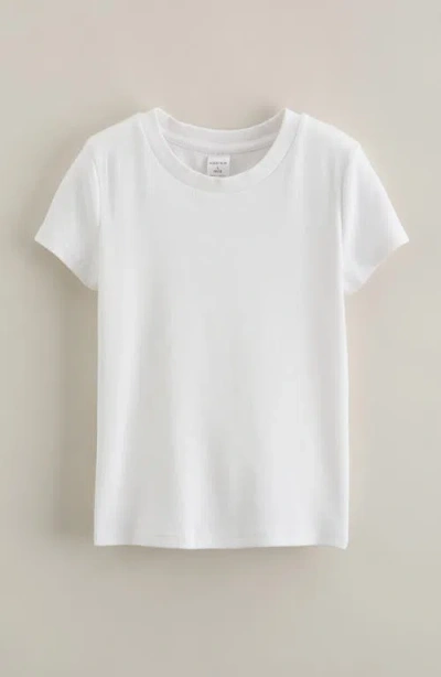 Nordstrom Kids' Rib Short Sleeve Shirt In White