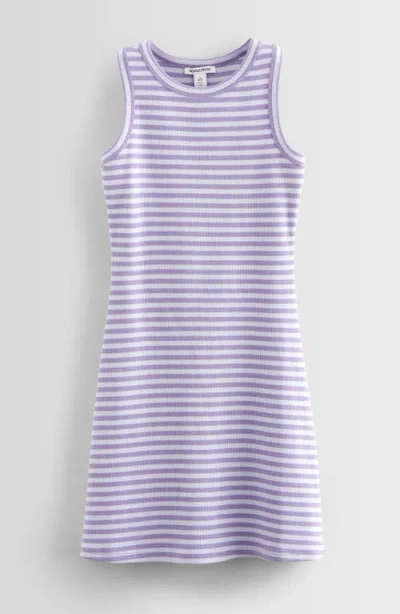 Nordstrom Kids' Rib Tank Dress In Purple Bonnet Shea Stripe