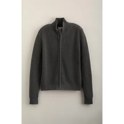 Nordstrom Kids' Ribbed Full Zip Cardigan In Grey Dark Heather