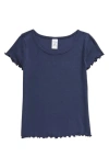 Nordstrom Kids' Ribbed T-shirt In Navy Peacoat