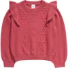 Nordstrom Kids' Ruffle Shoulder Crewneck Sweater In Pink Mauve
