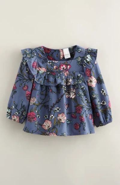 Nordstrom Kids' Ruffle Yoke Top In Blue