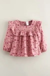 Nordstrom Kids' Ruffle Yoke Top In Pink