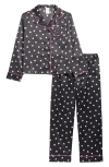 Nordstrom Kids' Satin Pajamas In Black