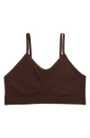 Nordstrom Kids' Seamless Bralette In Brown Coffee