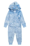 Nordstrom Kids' Shark Hooded Fleece Sleeper Romper In Blue