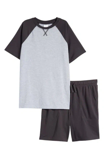 Nordstrom Kids' Short Pajamas In Grey Charcoal Heather- Grey