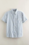 Nordstrom Kids' Short Sleeve Cotton & Linen Button-up Shirt