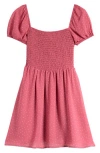 Nordstrom Kids' Smocked Bodice Puff Sleeve Dress In Pink