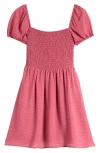 NORDSTROM NORDSTROM KIDS' SMOCKED BODICE PUFF SLEEVE DRESS