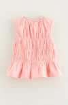 Nordstrom Babies'  Kids' Smocked Sleeveless Cotton Top In Pink Geranium