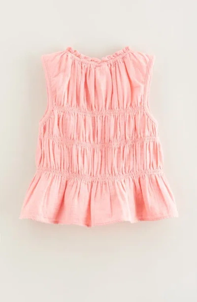 Nordstrom Kids' Smocked Sleeveless Cotton Top In Pink Geranium