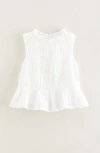 Nordstrom Babies'  Kids' Smocked Sleeveless Cotton Top In White