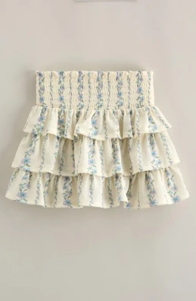 Nordstrom Kids' Smocked Tiered Skirt In Blue