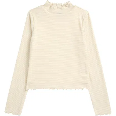 Nordstrom Kids' Sparkle Mesh Top In Ivory Egret