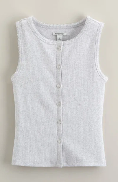 Nordstrom Kids' Stretch Cotton Rib Tank In White