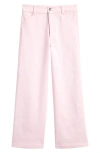 Nordstrom Kids' Stretch Twill Crop Wide Leg Pants In Pink Breath