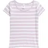 Nordstrom Kids' Stripe Baby Tee In Purple And White Stripe
