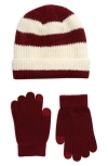 NORDSTROM NORDSTROM KIDS' STRIPE BEANIE & GLOVES SET