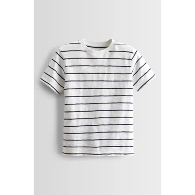 Nordstrom Kids' Stripe Cotton T-shirt In White- Navy Agatha Stripe