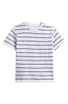Nordstrom Kids' Stripe Cotton T-shirt In White- Navy Agatha Stripe