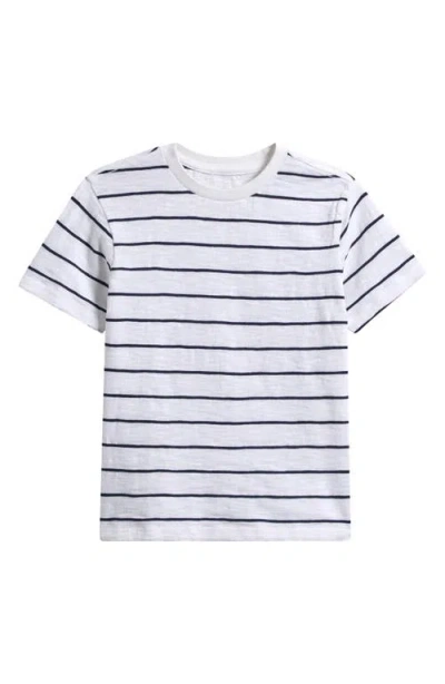 Nordstrom Kids' Stripe Cotton T-shirt In White- Navy Agatha Stripe