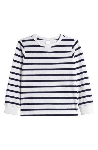 Nordstrom Kids' Stripe Long Sleeve Cotton T-shirt In Navy Peacoat Resort Stripe