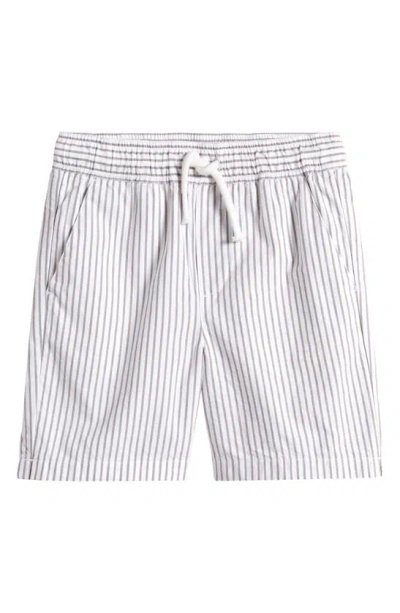 Nordstrom Kids' Stripe Pull-on Shorts In Grey- White Backyard Stripe