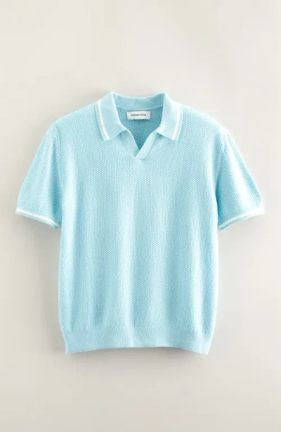 NORDSTROM NORDSTROM KIDS' TEXTURED COTTON JOHNNY COLLAR POLO SWEATER
