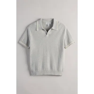 Nordstrom Kids' Textured Cotton Polo Sweater In Gray