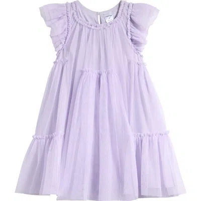 Nordstrom Kids' Tiered Mesh Dress In Purple Petal