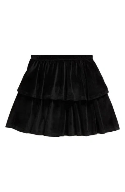 Nordstrom Kids' Tiered Velour Skirt In Black