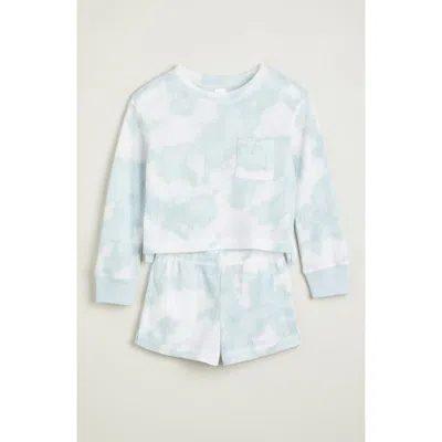 Nordstrom Kids' Two-piece Waffle Knit Short Pajamas In Blue
