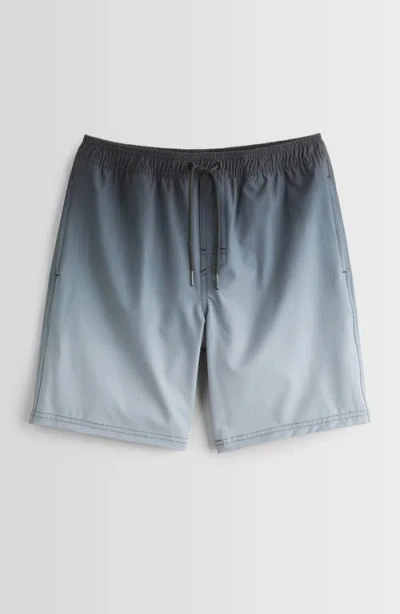 Nordstrom Kids' Volley Swim Trunks In Grey Charcoal Ombre