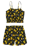 Nordstrom Kids' Woven Tank & Shorts Set In Navy Peacoat Lemon Floral
