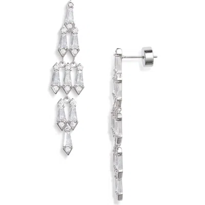 Nordstrom Kite Cubic Zirconia Chandelier Drop Earrings In Clear- Silver