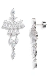 Nordstrom Kite Cubic Zirconia Chandelier Drop Earrings In Clear- Silver