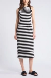 Nordstrom Knit Tank Dress In Black- Ivory Jane Stripe