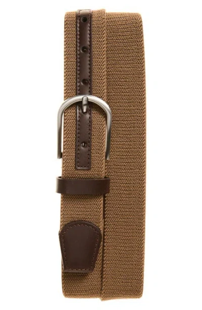Nordstrom Koa Melange Stretch Woven Leather Belt In Brown