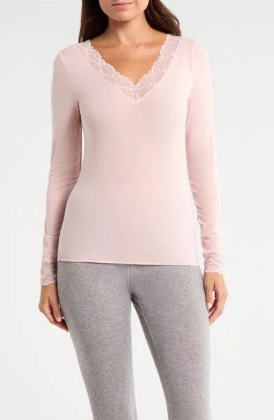 Nordstrom Lace Luxe Long Sleeve Layering T-shirt In Multi