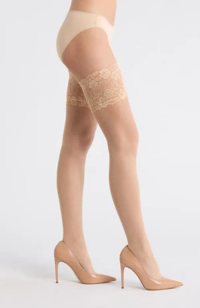 Nordstrom Lace Top Thigh High Sheer Stockings In Neutral