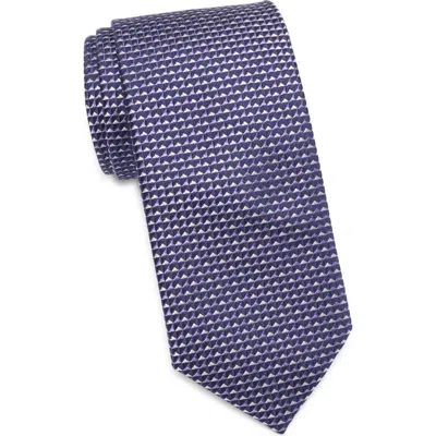 Nordstrom Langley Geometric Pattern Silk Jacquard Tie In Blue
