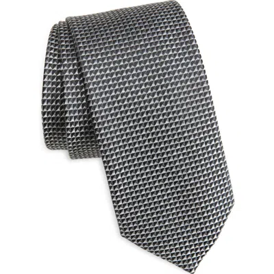 Nordstrom Langley Geometric Pattern Silk Jacquard Tie In Gray