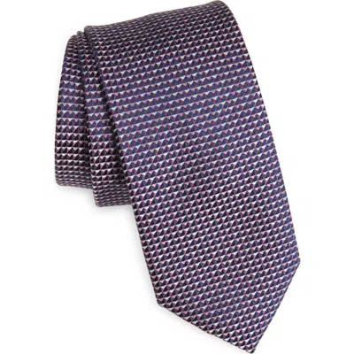 Nordstrom Langley Geometric Pattern Silk Jacquard Tie In Blue