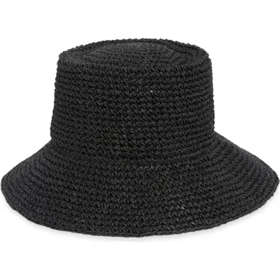Nordstrom Lantern Packable Straw Bucket Hat In Black