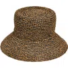 Nordstrom Lantern Packable Straw Bucket Hat In Chocolate