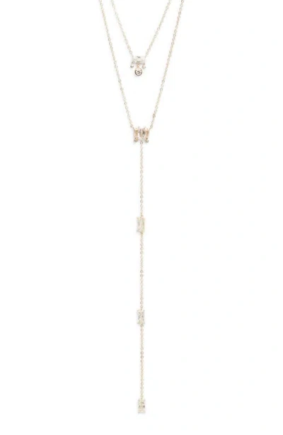 Nordstrom Layered Cubic Zircoina Y-necklace In Gold
