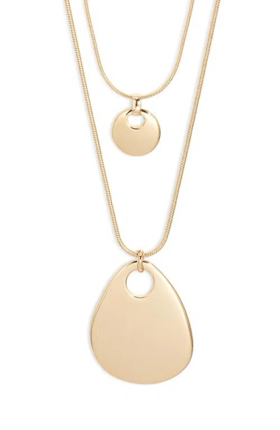 Nordstrom Layered Flat Pendant Necklace In Gold