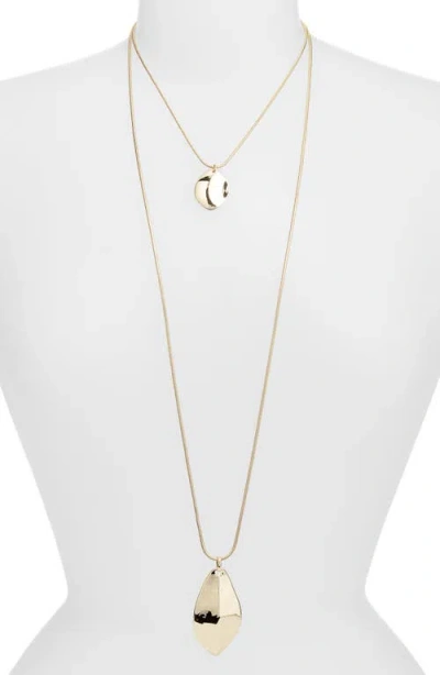 Nordstrom Layered Organic Teardrop Necklace In Neutral
